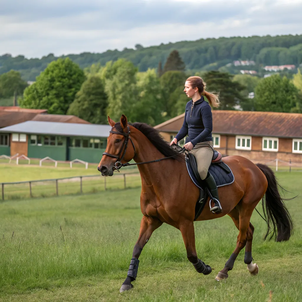 Claire with her horse at Tralyvexin Riding School